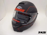 Шлем интеграл COBRA JK318 с очками черный/красный