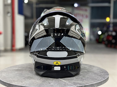 Шлем модуляр HETOSHI XD1-254 цв. Черный с белыми и серыми вставками р. L