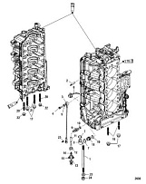 Компоненты блока цилиндров 4-Х ТАКТНОГО ПЛМ MERCURY 135 Серийный номер от 1B2270001 до 1B381711