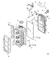 Головка цилиндра 4-Х ТАКТНОГО ПЛМ MERCURY 40 Серийный номер от 0P401000 до 0P515896