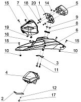 Передняя фара и приборная панель КВАДРОЦИКЛА STELS ATV 110A HUGO