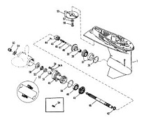 Корпус редуктора (карданный вал) 2-Х ТАКТНОГО ПЛМ MERCURY 60 Серийный номер от 0D000750 до 0G290584