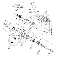 Корпус коробки передач (карданный вал) (1.83: 1 передаточное отношение) 2-Х ТАКТНОГО ПЛМ MERCURY 50EO Серийный номер от 0G590000 до 0G760299
