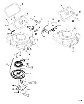 Стартер в сборе 4-Х ТАКТНОГО ПЛМ MERCURY F15 Серийный номер от 0P075166  до 0P400999