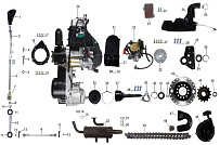 Двигатель снегохода SNOWFOX T201 (Cronus, S2, Motoland, TaoTao, WELS, CMOTO)