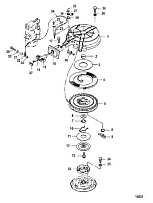Ручной  стартер 2-х тактного ПЛМ MERCURY 40 M Серийный номер от 0N056165 и выше