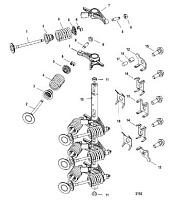 Впускные, выпускные клапаны 4-Х ТАКТНОГО ПЛМ MERCURY 50 Серийный номер от 0T409000 до 1B344306