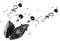 Блок-фара передняя СКУТЕРА STELS VORTEX 150